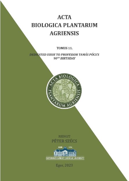 					View Vol. 11 No. 1 (2023): Acta Biologica Plantarum Agriensis 
				